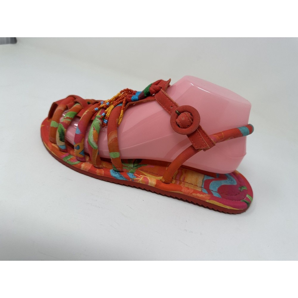 FARM Rio Red Multicolor Beaded Tassel Woven Sandals - Picture 2 of 11
